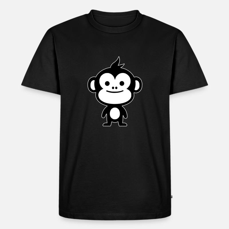 Einfacher Affe - Männer Premium Bio T-Shirt - Schwarz
