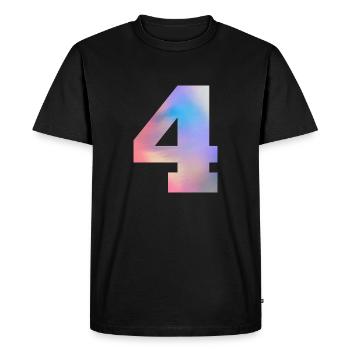 Numéro 4 coloré - T-shirt Premium bio Homme - noir - Devant - Nico (187cm)