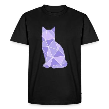 Geometric Cat Lavender - Men's Premium Organic T-Shirt - black - Front - Nico (187cm)