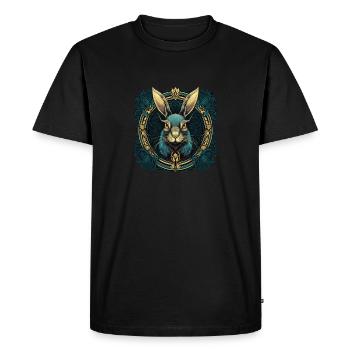 Lapin Magique Lapin Longues Oreilles - T-shirt Premium bio Homme - noir - Devant - Nico (187cm)