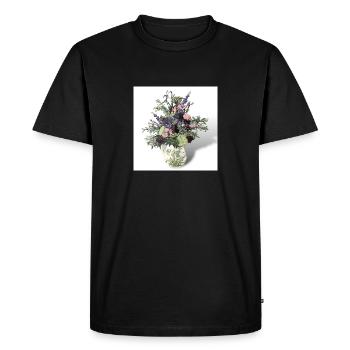 Nature morte à l’huile Bouquet Vase Fleur Vintage - T-shirt Premium bio Homme - noir - Devant - Nico (187cm)