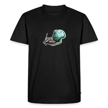 Escargot avec coquille d’escargot - T-shirt Premium bio Homme - noir - Devant - Nico (187cm)