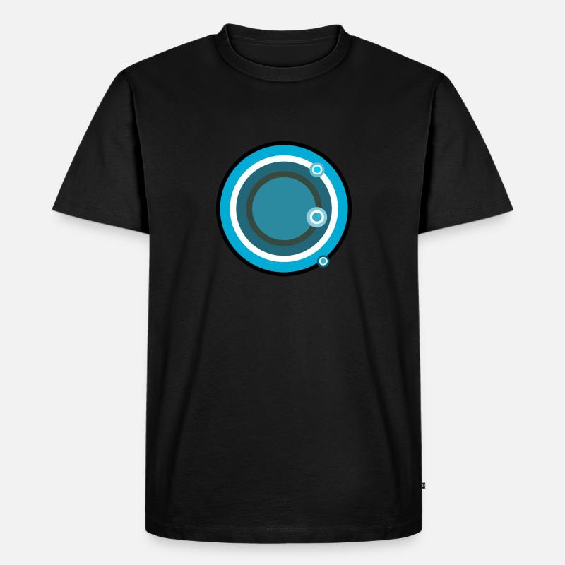 Blue geometric circles - Männer Premium Bio T-Shirt - Schwarz