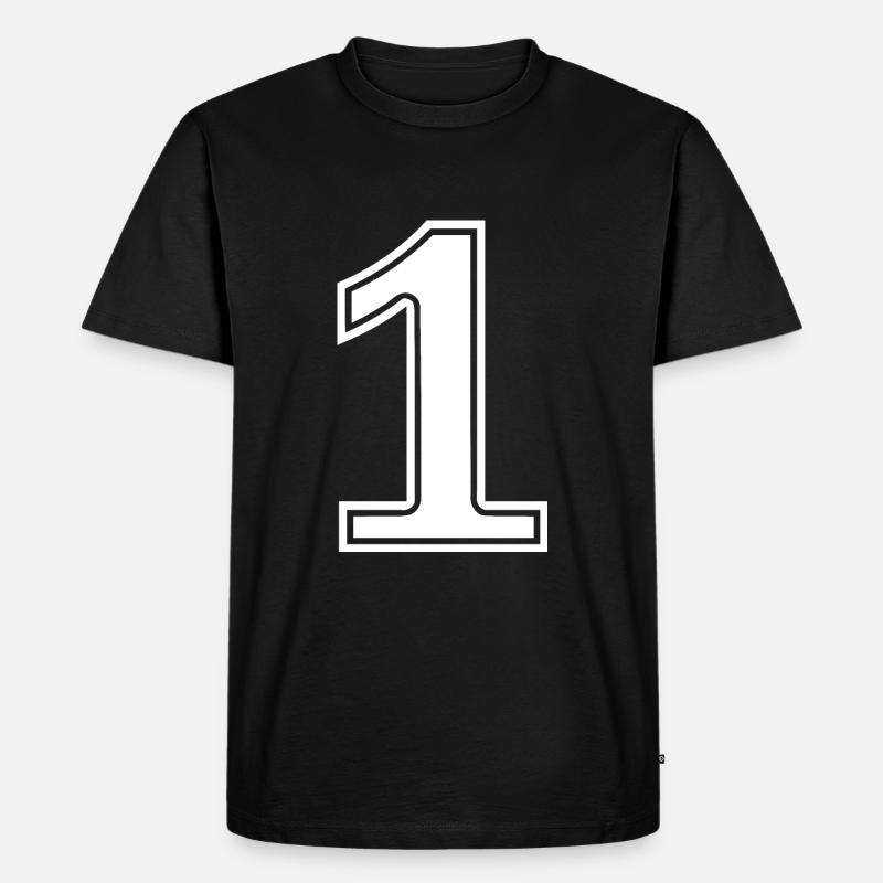 1 - Männer Premium Bio T-Shirt - Schwarz