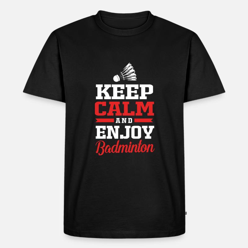 Badminton - Männer Premium Bio T-Shirt - Schwarz