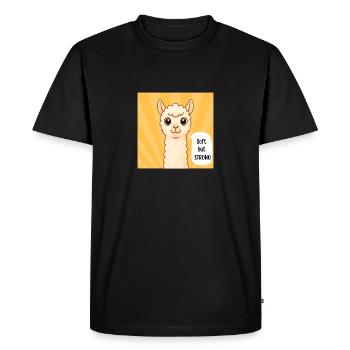 Gentle, but strong – fluffy alpacas - Men's Premium Organic T-Shirt - black - Front - Nico (187cm)