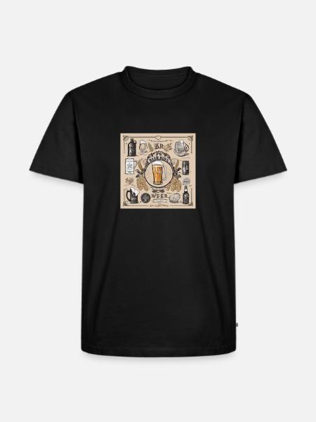 bier durst - Männer Premium Bio T-Shirt - Schwarz