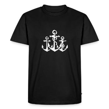 Nautical anchor group with rope around the iron - Men's Premium Organic T-Shirt - black - Front - Nico (187cm)