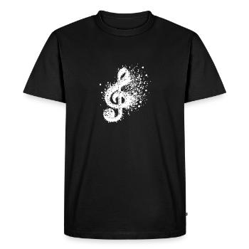 Notes d’éclaboussures de clé de musique - T-shirt Premium bio Homme - noir - Devant - Nico (187cm)