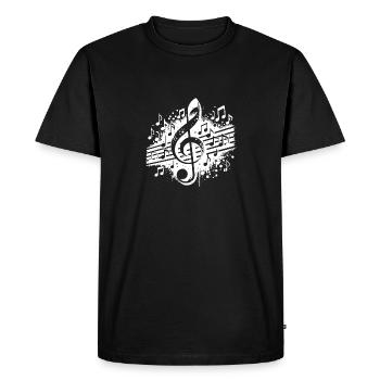 Partition de musique ancienne Tatouage avec clé - T-shirt Premium bio Homme - noir - Devant - Nico (187cm)