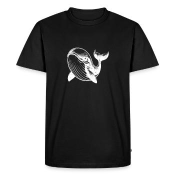 Cute Diver Blue Whale Kids Drawing - Men's Premium Organic T-Shirt - black - Front - Nico (187cm)