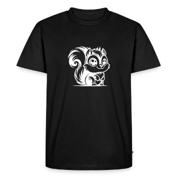 Kids Squirrel Pencil Cartoon Drawing - Men's Premium Organic T-Shirt - black - Front - Nico (187cm)