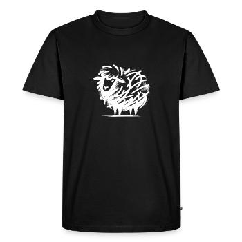 Dessin de mouton ludique dessin animé dessin au trait - T-shirt Premium bio Homme - noir - Devant - Nico (187cm)