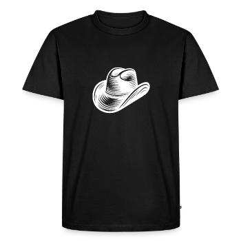 Cowboy hat depiction in classic western look - Men's Premium Organic T-Shirt - black - Front - Nico (187cm)