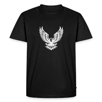 Aigle puissant aux griffes écartées - T-shirt Premium bio Homme - noir - Devant - Nico (187cm)
