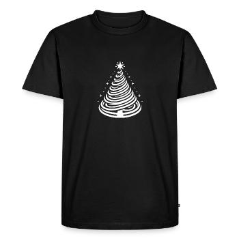 Spiral Christmas tree with festive design - Men's Premium Organic T-Shirt - black - Front - Nico (187cm)