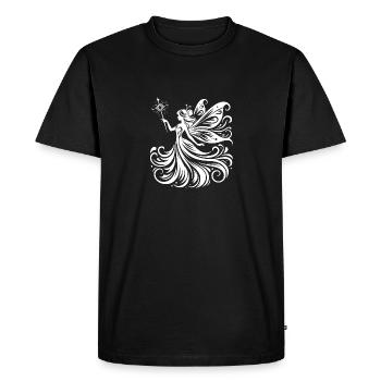 Fée mystique aux ailes détaillées - T-shirt Premium bio Homme - noir - Devant - Nico (187cm)