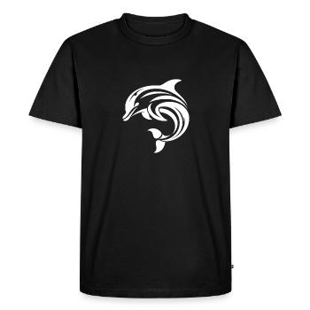 Dauphin élégant et dynamique en saut - T-shirt Premium bio Homme - noir - Devant - Nico (187cm)