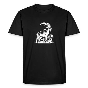 Capricorn with huge horns - Men's Premium Organic T-Shirt - black - Front - Nico (187cm)