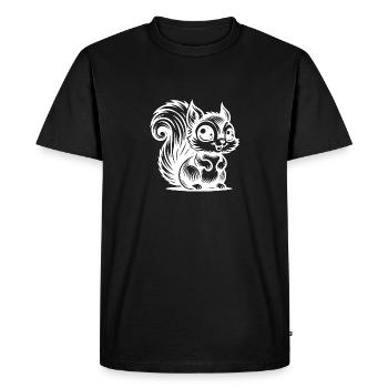 Laughing Baby Squirrel Kids Drawing - Men's Premium Organic T-Shirt - black - Front - Nico (187cm)