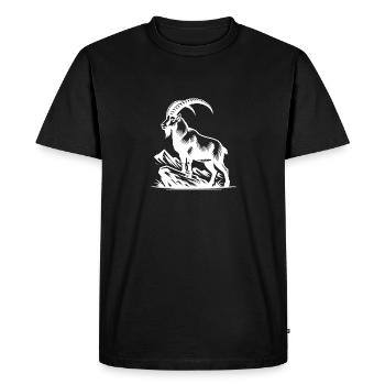 Capricorn with huge horns - Men's Premium Organic T-Shirt - black - Front - Nico (187cm)