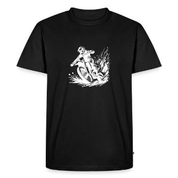 Pilote de motocross rapide dans la boue - T-shirt Premium bio Homme - noir - Devant - Nico (187cm)