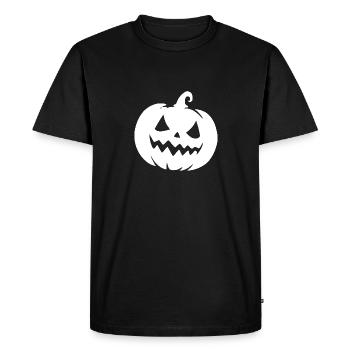 Lanterne citrouille magique coquine avec un sourire effronté - T-shirt Premium bio Homme - noir - Devant - Nico (187cm)