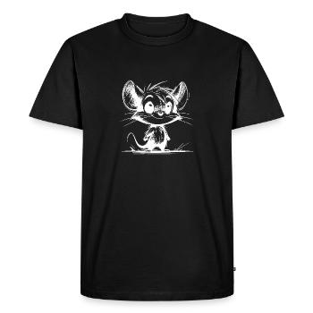 Mouse Baby and Ears Drawing Style Pencil - Men's Premium Organic T-Shirt - black - Front - Nico (187cm)