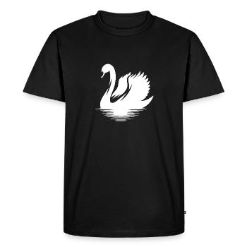Elegant Swan Water Bird Silhouette Portrait - Men's Premium Organic T-Shirt - black - Front - Nico (187cm)