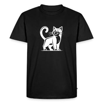 Clever cat with a smartass look - Men's Premium Organic T-Shirt - black - Front - Nico (187cm)