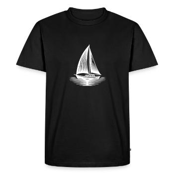 Voilier dans une mer calme à l’horizon - T-shirt Premium bio Homme - noir - Devant - Nico (187cm)