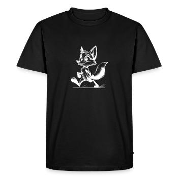 Fox Drawing Sly Fox - Men's Premium Organic T-Shirt - black - Front - Nico (187cm)