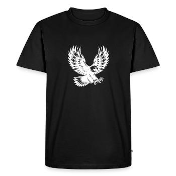Oiseau aigle puissant aux ailes déployées - T-shirt Premium bio Homme - noir - Devant - Nico (187cm)
