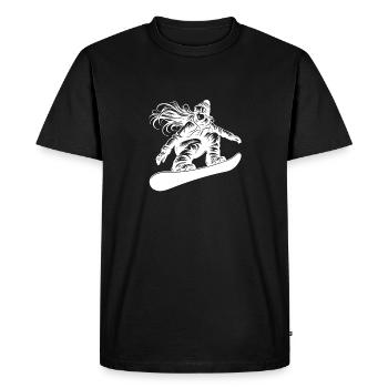 Snowboarder avec lunettes de neige - T-shirt Premium bio Homme - noir - Devant - Nico (187cm)