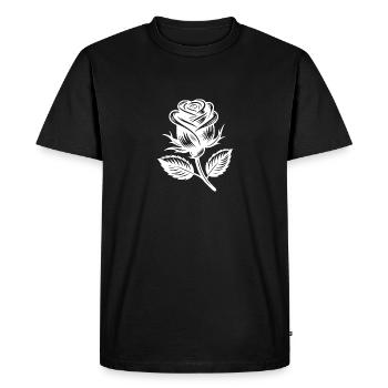 Rose simple motif de rose élégant - T-shirt Premium bio Homme - noir - Devant - Nico (187cm)