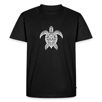 Mystical turtle with tribal elements - Men's Premium Organic T-Shirt - black - Front - Nico (187cm)