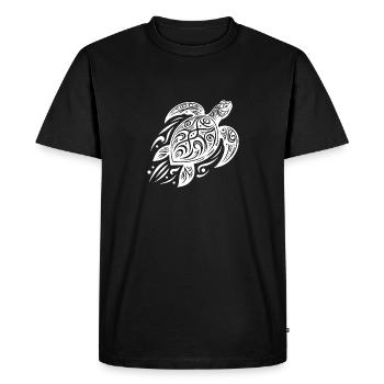 Powerful Pacific Turtle Meets Tribal - Men's Premium Organic T-Shirt - black - Front - Nico (187cm)