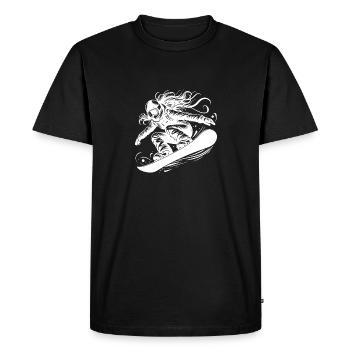 Poudreuse et snowboard - T-shirt Premium bio Homme - noir - Devant - Nico (187cm)
