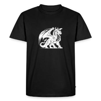 Huge dragon with huge wings - Men's Premium Organic T-Shirt - black - Front - Nico (187cm)