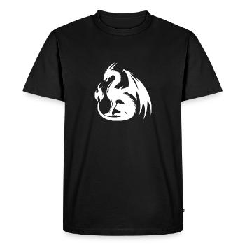 Giant angry dragon with huge wings - Men's Premium Organic T-Shirt - black - Front - Nico (187cm)