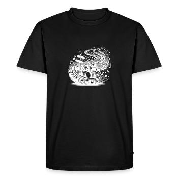 Je ne joue pas de la batterie, je fais de la magie - T-shirt Premium bio Homme - noir - Devant - Nico (187cm)