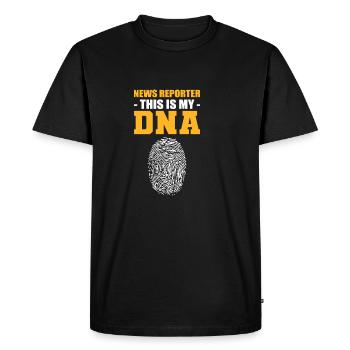 Mon adn Cadeau Journaliste - T-shirt Premium bio Homme - noir - Devant - Nico (187cm)