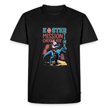 EASTER BUNNY MISSION CHOCOLATE - Men's Premium Organic T-Shirt - black - Front - Nico (187cm)