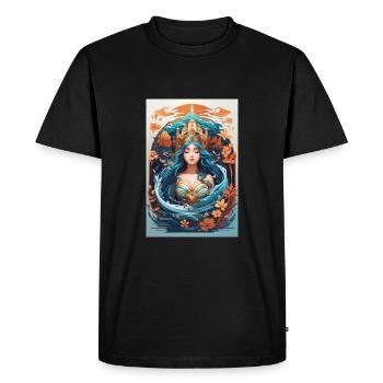 Amphitrite déesse de la mer - T-shirt Premium bio Homme - noir - Devant - Nico (187cm)