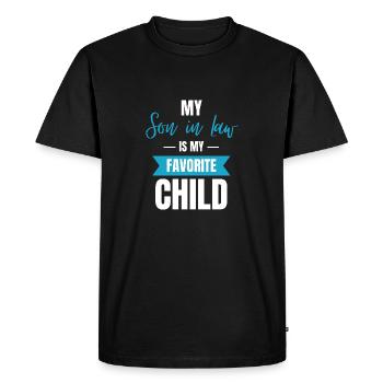 Le cadeau de gendre Son gendre est mon préféré - T-shirt Premium bio Homme - noir - Devant - Nico (187cm)