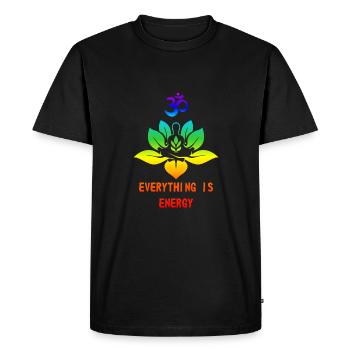 EVERYTHING IS ENERGY - CHAKRA - Men's Premium Organic T-Shirt - black - Front - Nico (187cm)