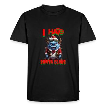 Je déteste le pere noel - T-shirt Premium bio Homme - noir - Devant - Nico (187cm)