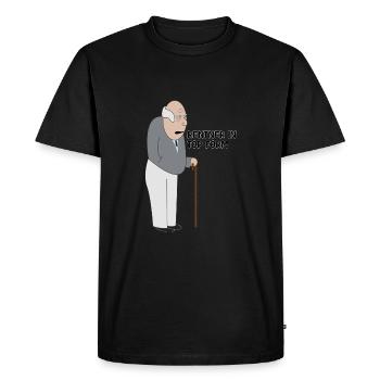 Pensioners in top form - Men's Premium Organic T-Shirt - black - Front - Nico (187cm)