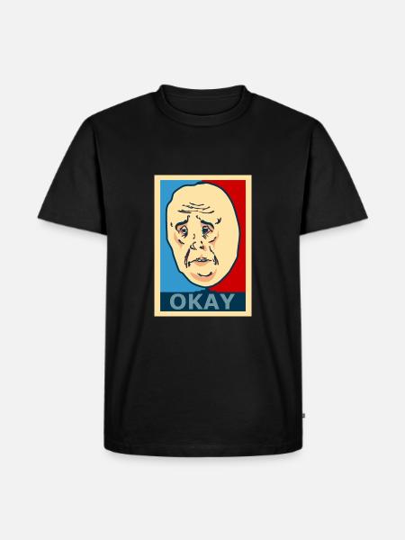 Okay Face - Männer Premium Bio T-Shirt - Schwarz