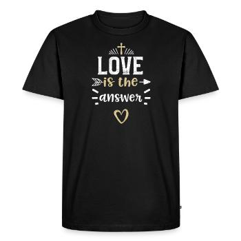 L’amour est la réponse - Jésus - T-shirt Premium bio Homme - noir - Devant - Nico (187cm)